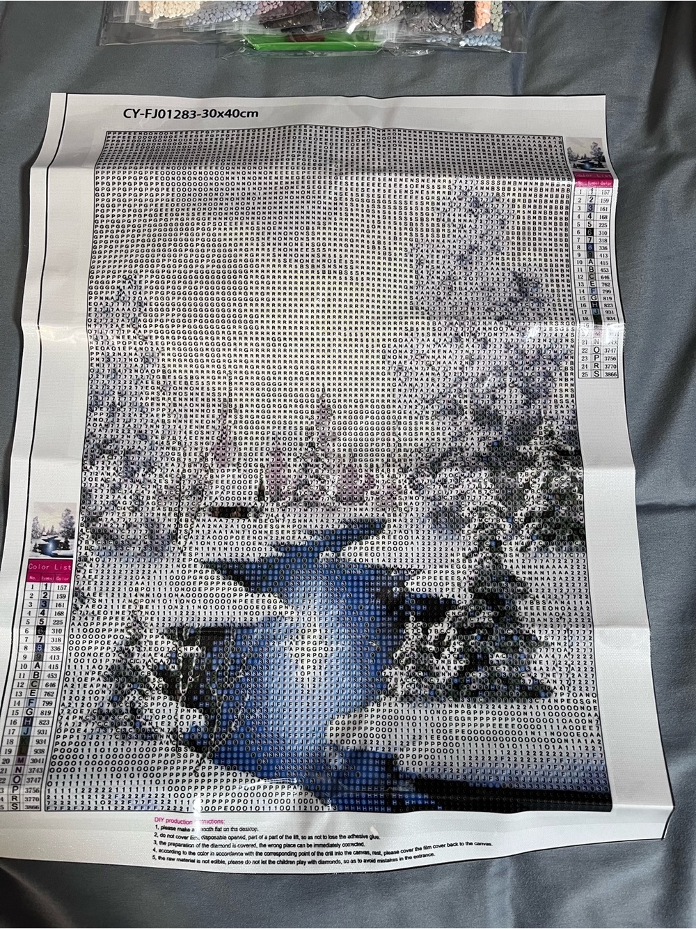 Winter Snow Landscape Diamond Painting Canvas with Blue Stream
